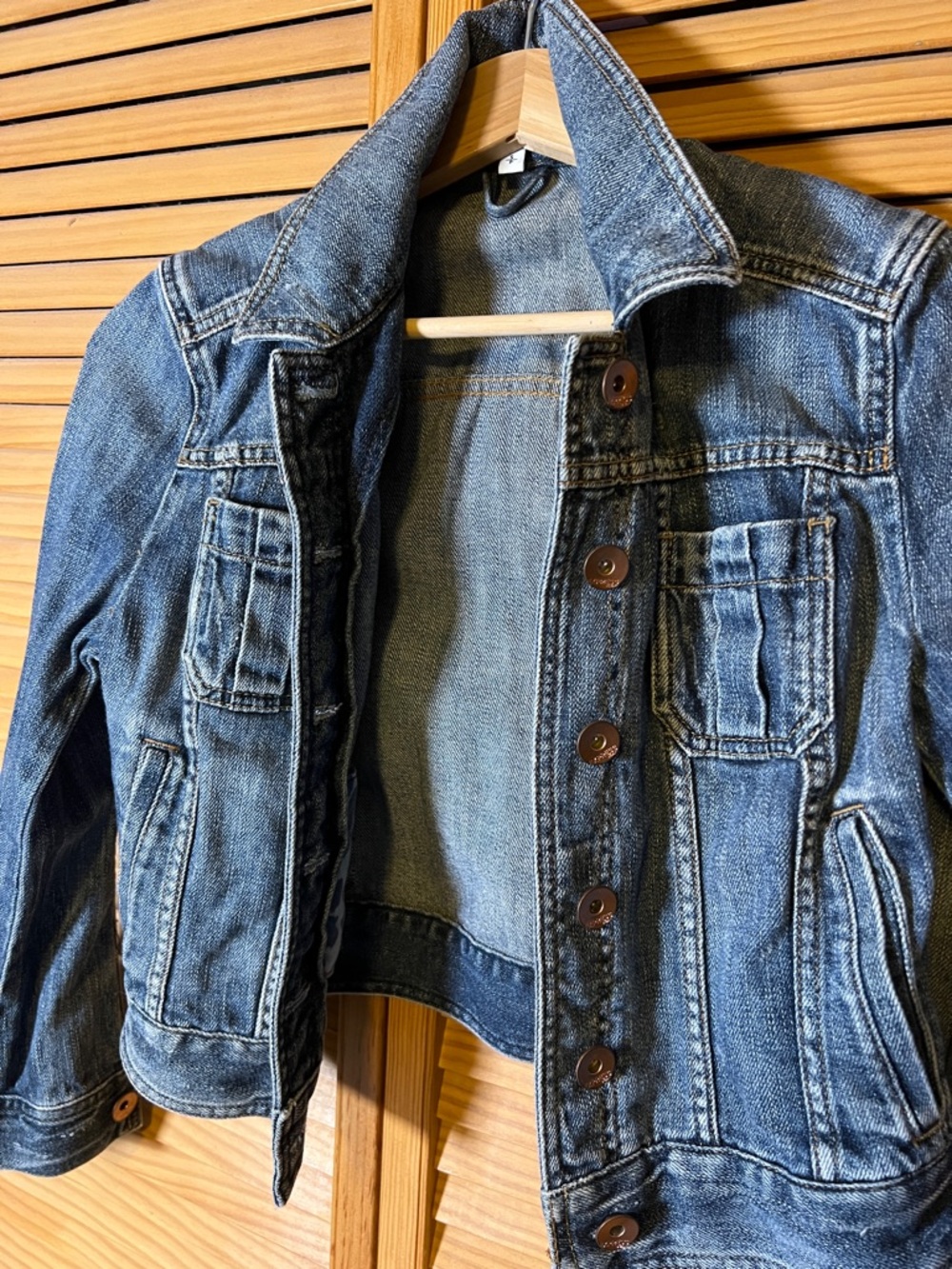 Express Distressed Cropped Jean Jacket, size S - Picture 2 of 16